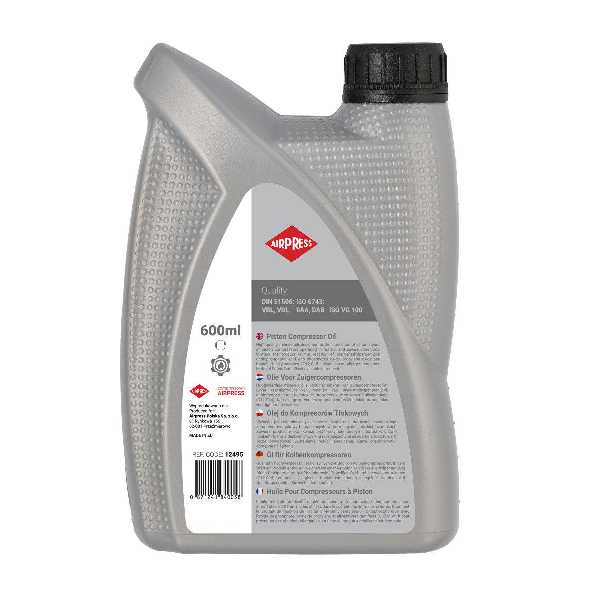 Olej do sprężarek tłokowych 0.6l