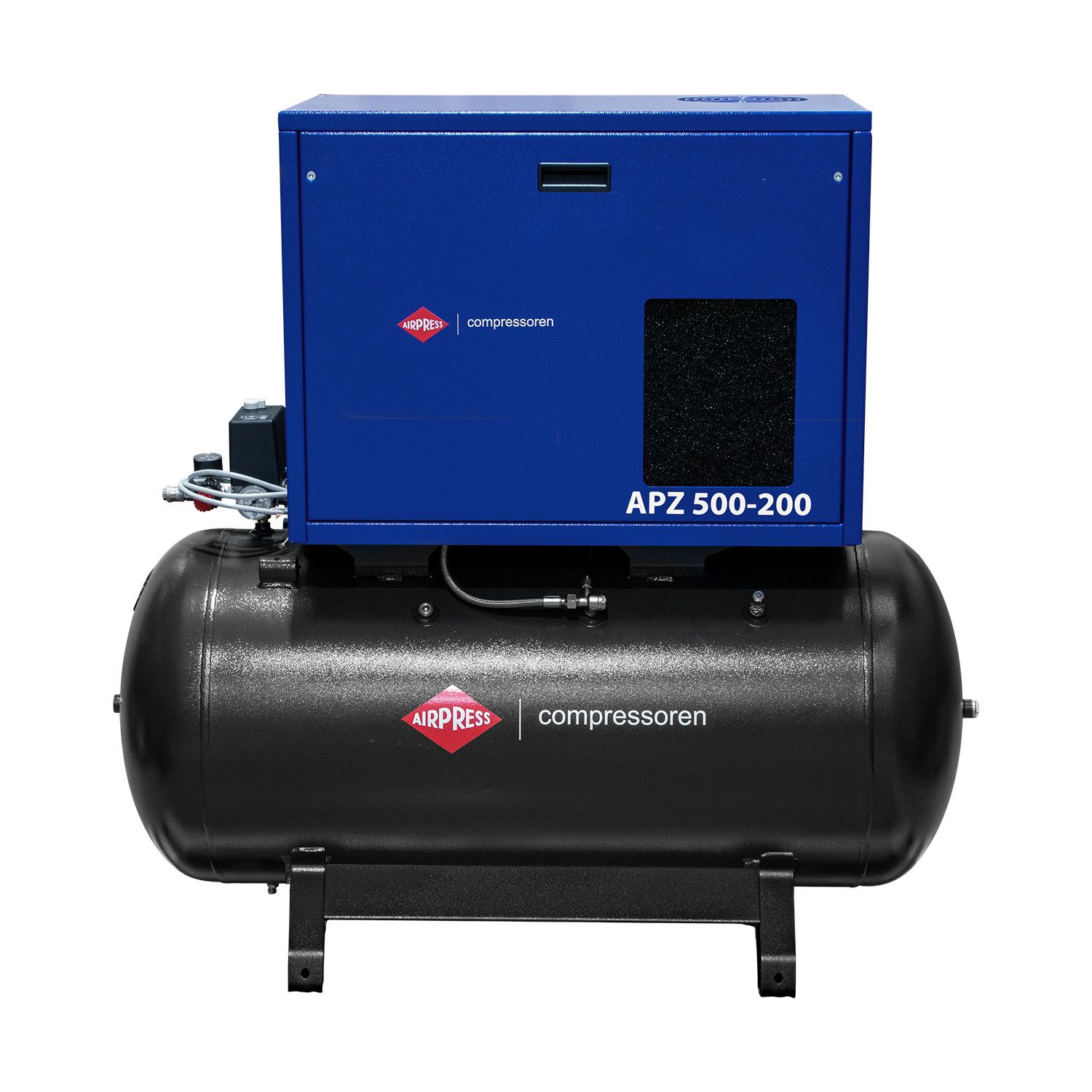 Airpress cichy kompresor dwutłokowy APZ 500-200 10 bar 4 KM/3 kW 378 l/min 200 l