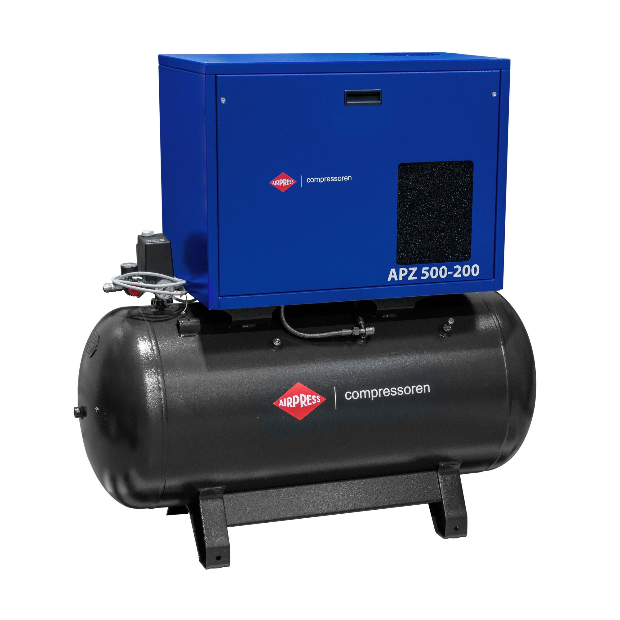 Airpress cichy kompresor dwutłokowy APZ 500-200 10 bar 4 KM/3 kW 378 l/min 200 l