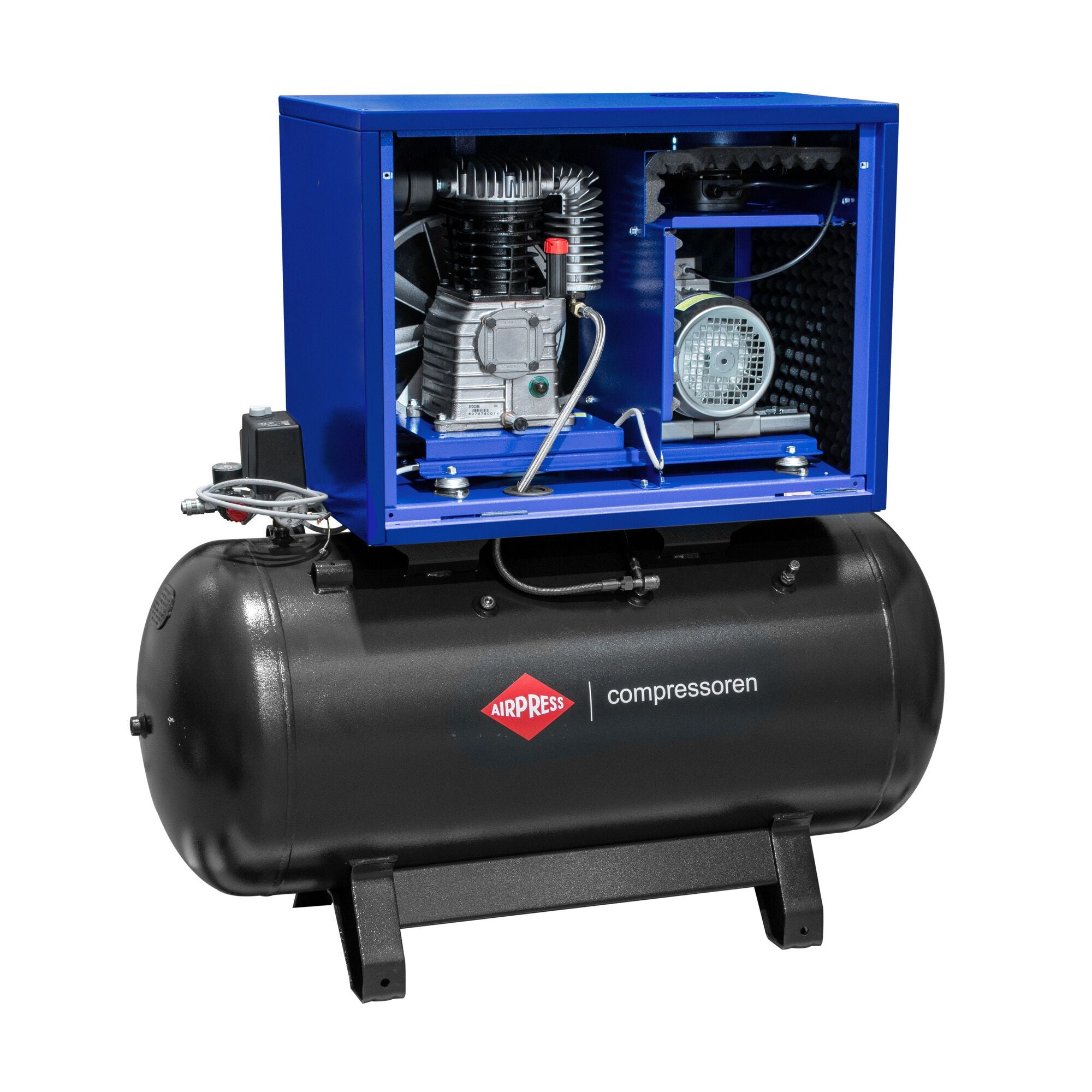 Airpress cichy kompresor dwutłokowy APZ 500-200 10 bar 4 KM/3 kW 378 l/min 200 l