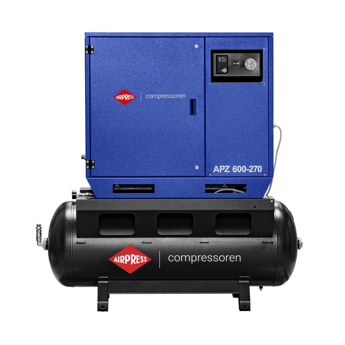Airpress cichy kompresor dwutłokowy APZ 600-270 10 bar 5.5 KM/4 kW 465 l/min 270 l