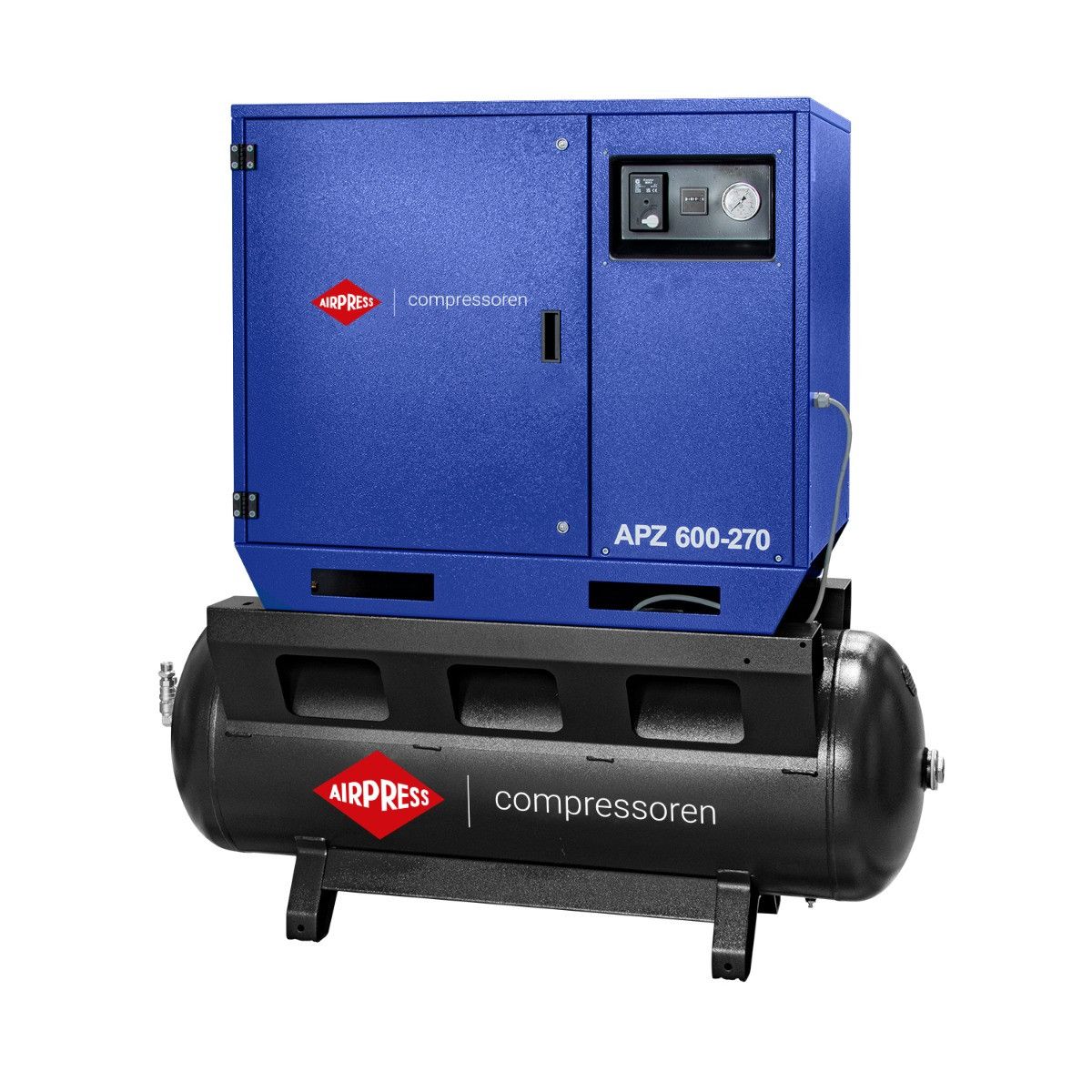 Airpress cichy kompresor dwutłokowy APZ 600-270 10 bar 5.5 KM/4 kW 465 l/min 270 l