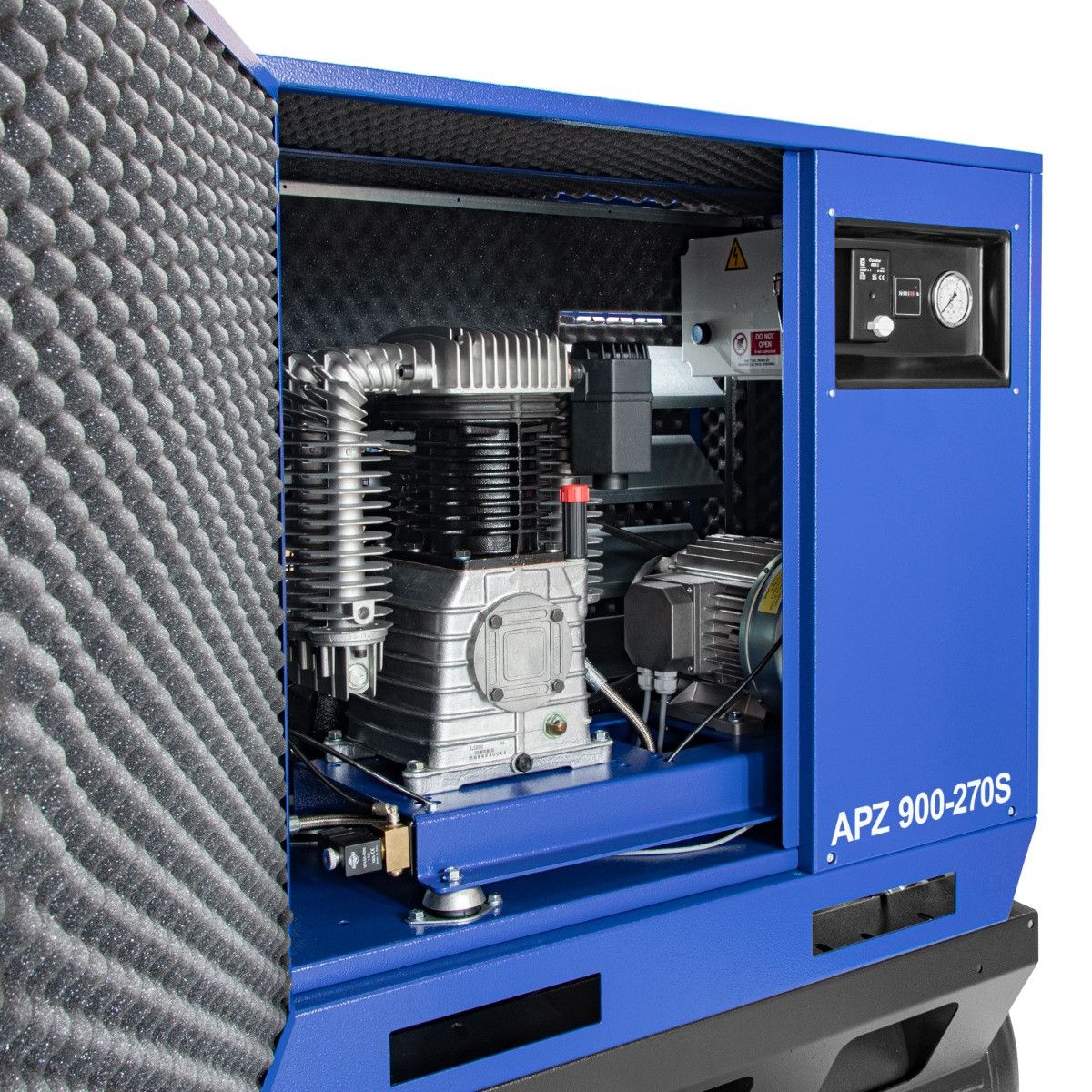 Airpress cichy kompresor dwutłokowy APZ 900-270S 10 bar 7.5 KM/5.5 kW 872 l/min 270 l - połączenie gwiazda-trójkąt