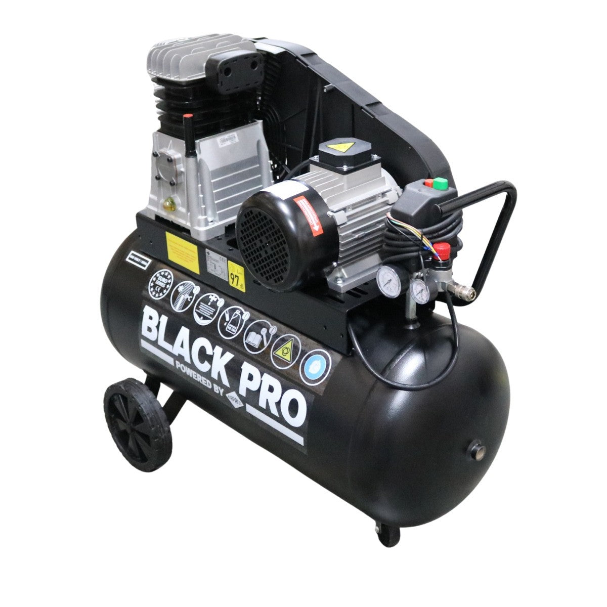 Kompresor dwutłokowy Black Pro B3800B 10 bar 3 KM/2.2 kW 245.6 l/min 90 l 400