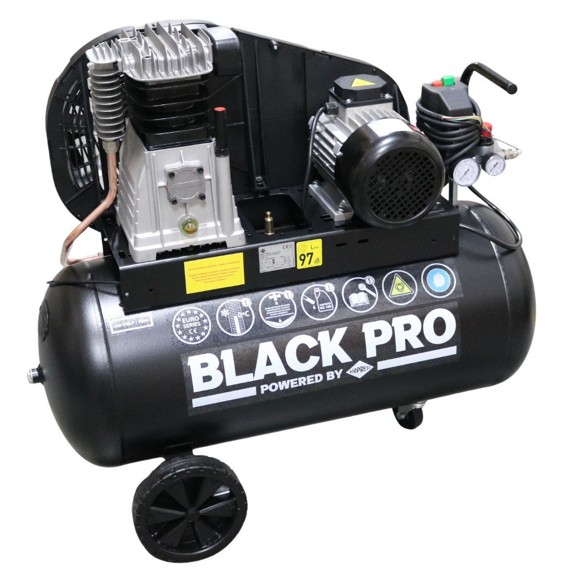 Kompresor dwutłokowy Black Pro B3800B 10 bar 3 KM/2.2 kW 289.3 l/min 90 l 230v