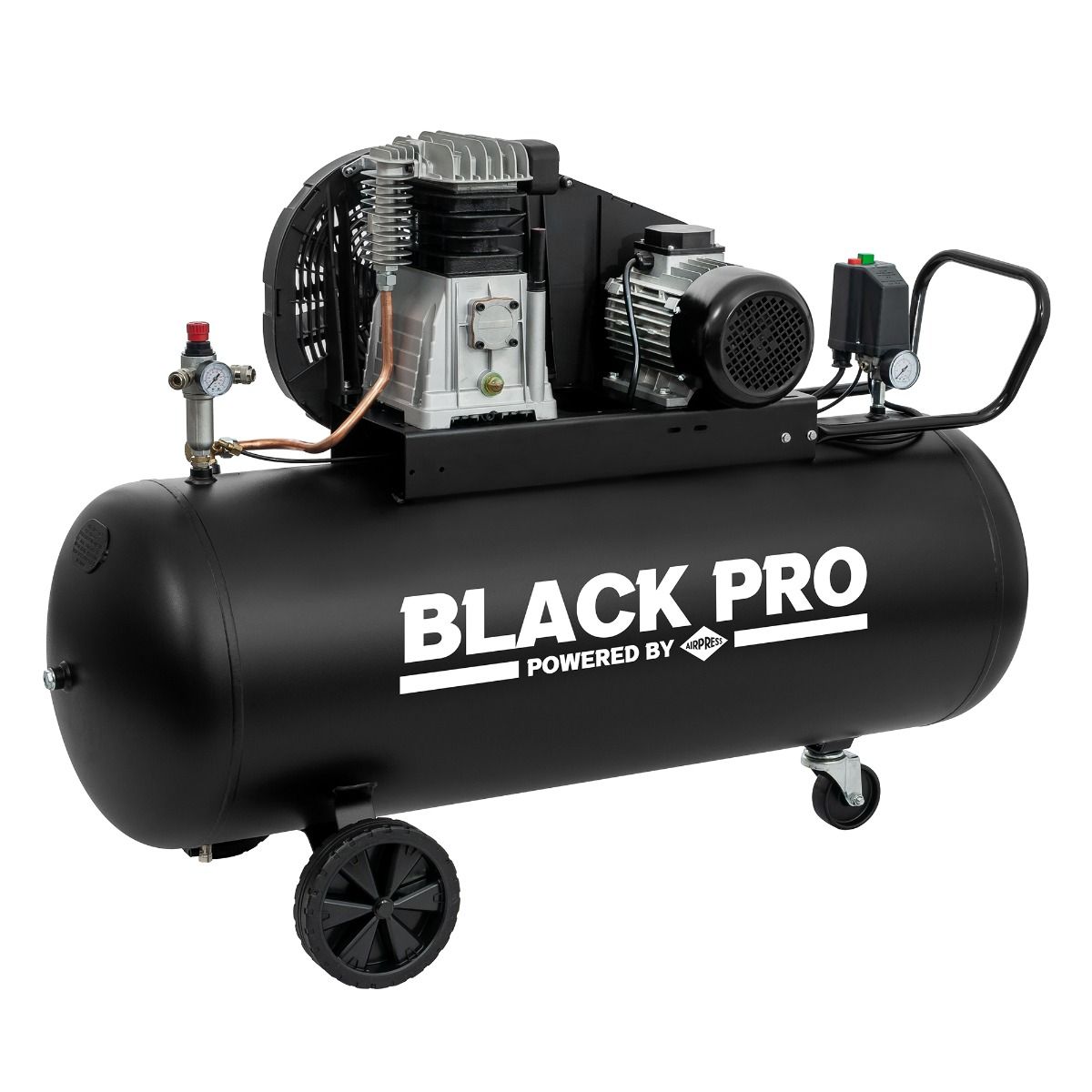 Kompresor dwutłokowy Black Pro B3800B 10 bar 4 KM/3 kW 368.2 l/min 200 l