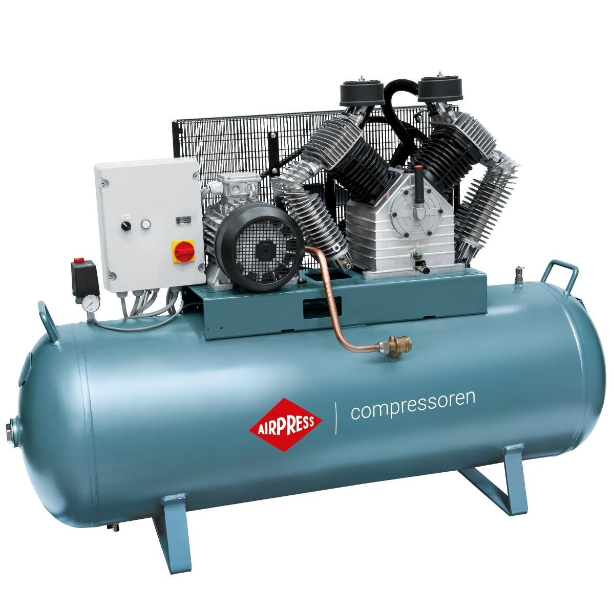 Airpress kompresor K 500-2000S 14 bar 15 KM/11 kW 400V 1090 l/min 500 l - połączenie gwiazda-trójkąt