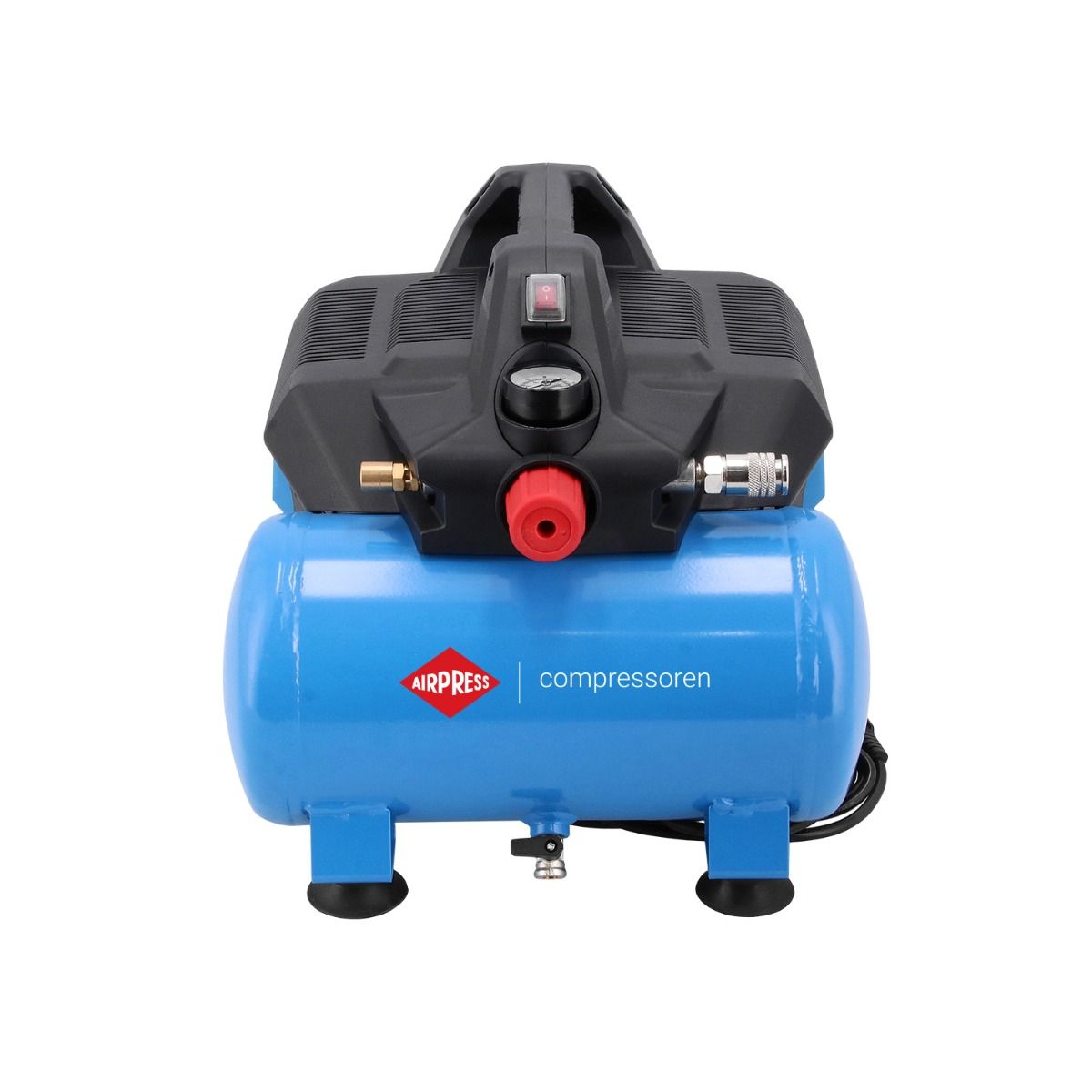 Mały kompresor bezolejowy dwutłokowy LMO 6-126 8 bar 1 KM/0.75 kW 88 l/min 6 l cichy