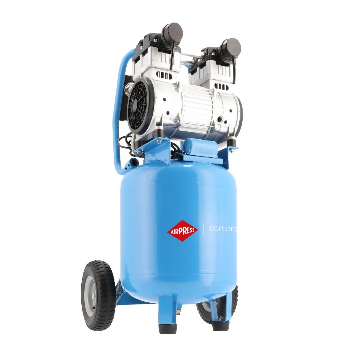 Cichy kompresor bezolejowy dwutłokowy pionowy 8 bar 2 KM/1.5 kW 150 l/min 38 l LMVO L40-250