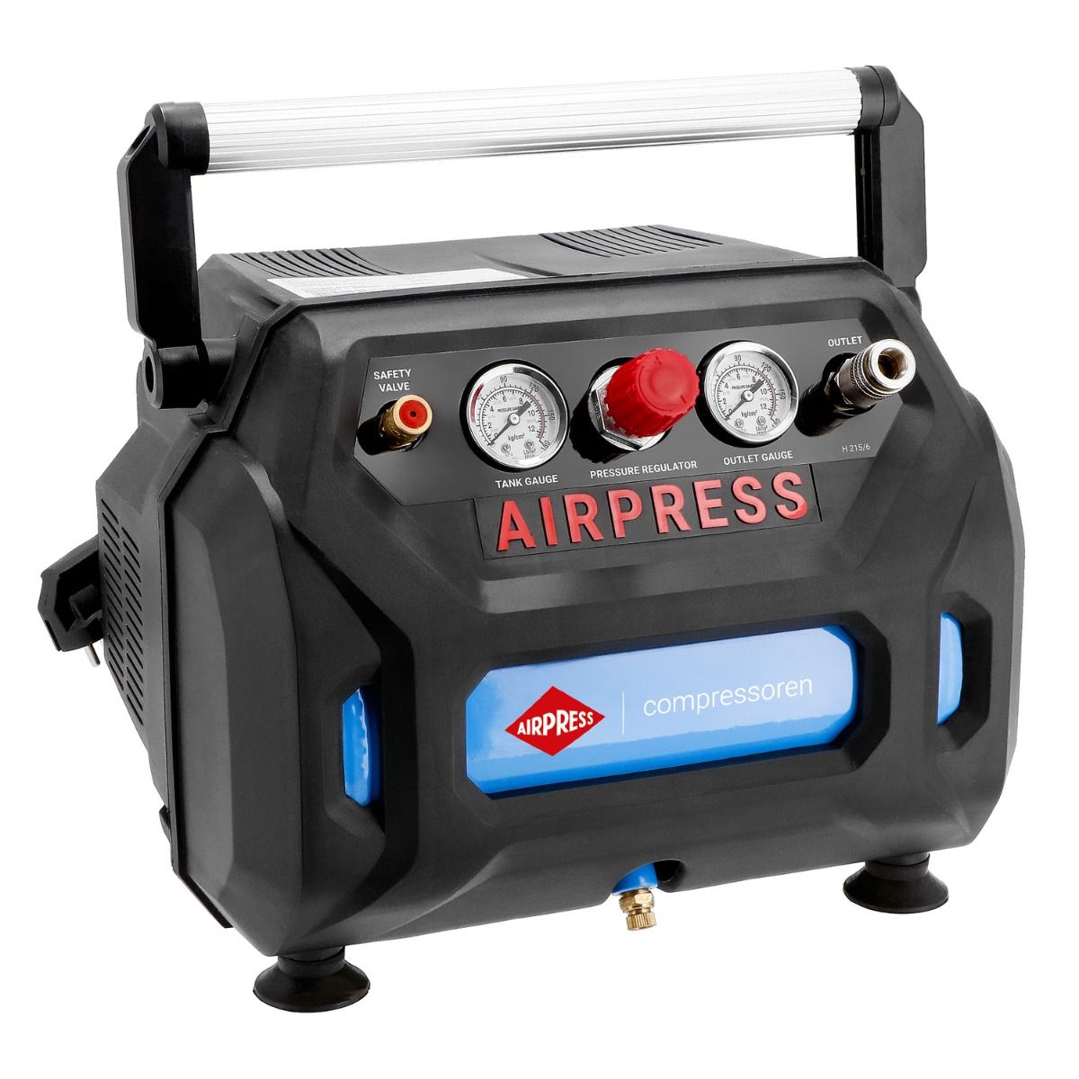 Mały kompresor bezolejowy H 215-6 8 bar 1.5 KM/1.1 kW 92 l/min 6 l BoomBox