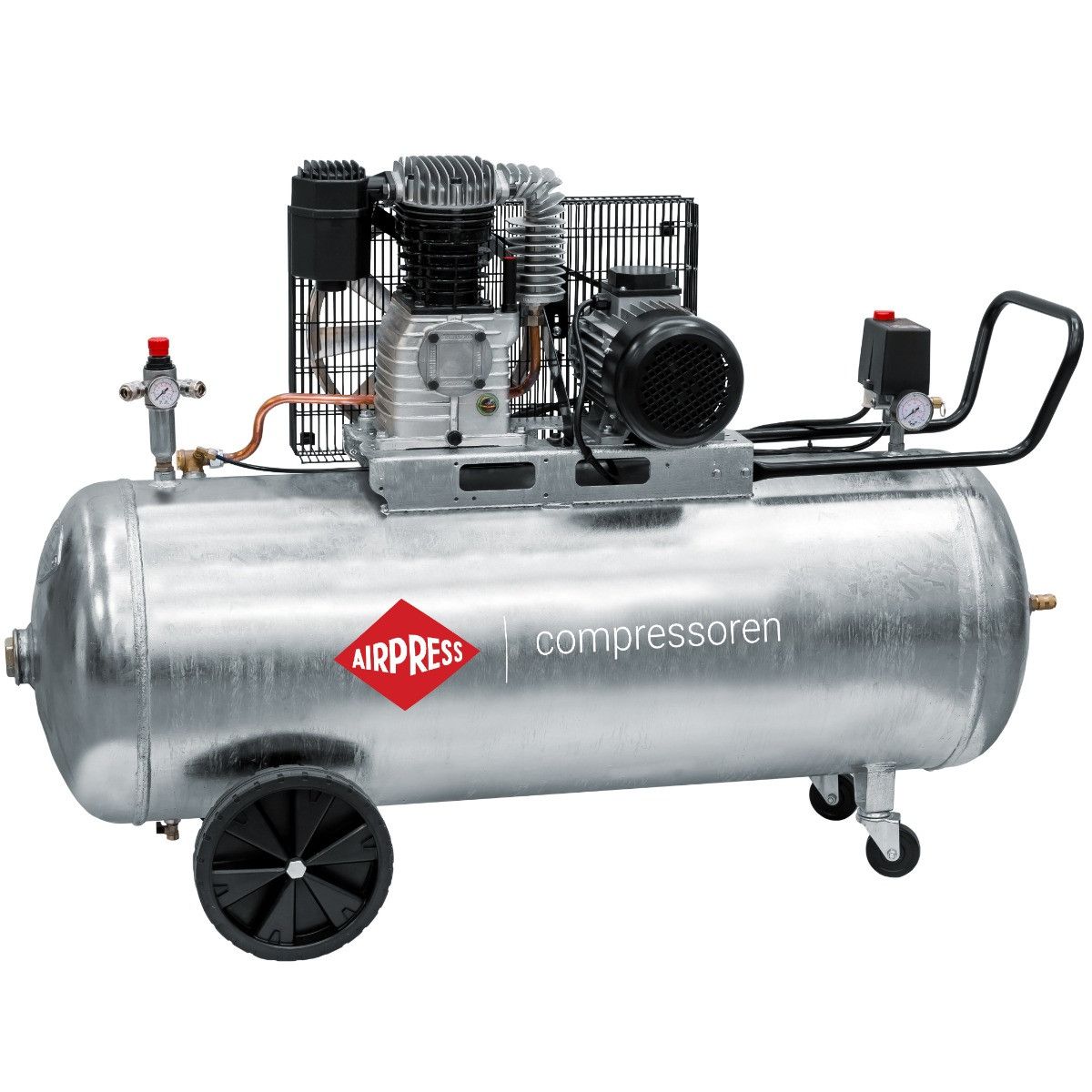Airpress kompresor dwutłokowy G 600-200 Pro 10 bar 4 KM/3 kW 400V 539 l/min 200 l galwanizowany