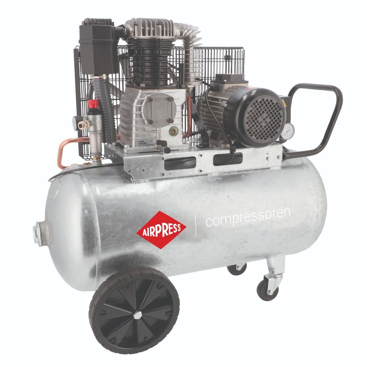 Airpress kompresor dwutłokowy G 625-90 Pro 10 bar 4 KM/3 kW 400V 539 l/min 90 l galwanizowany