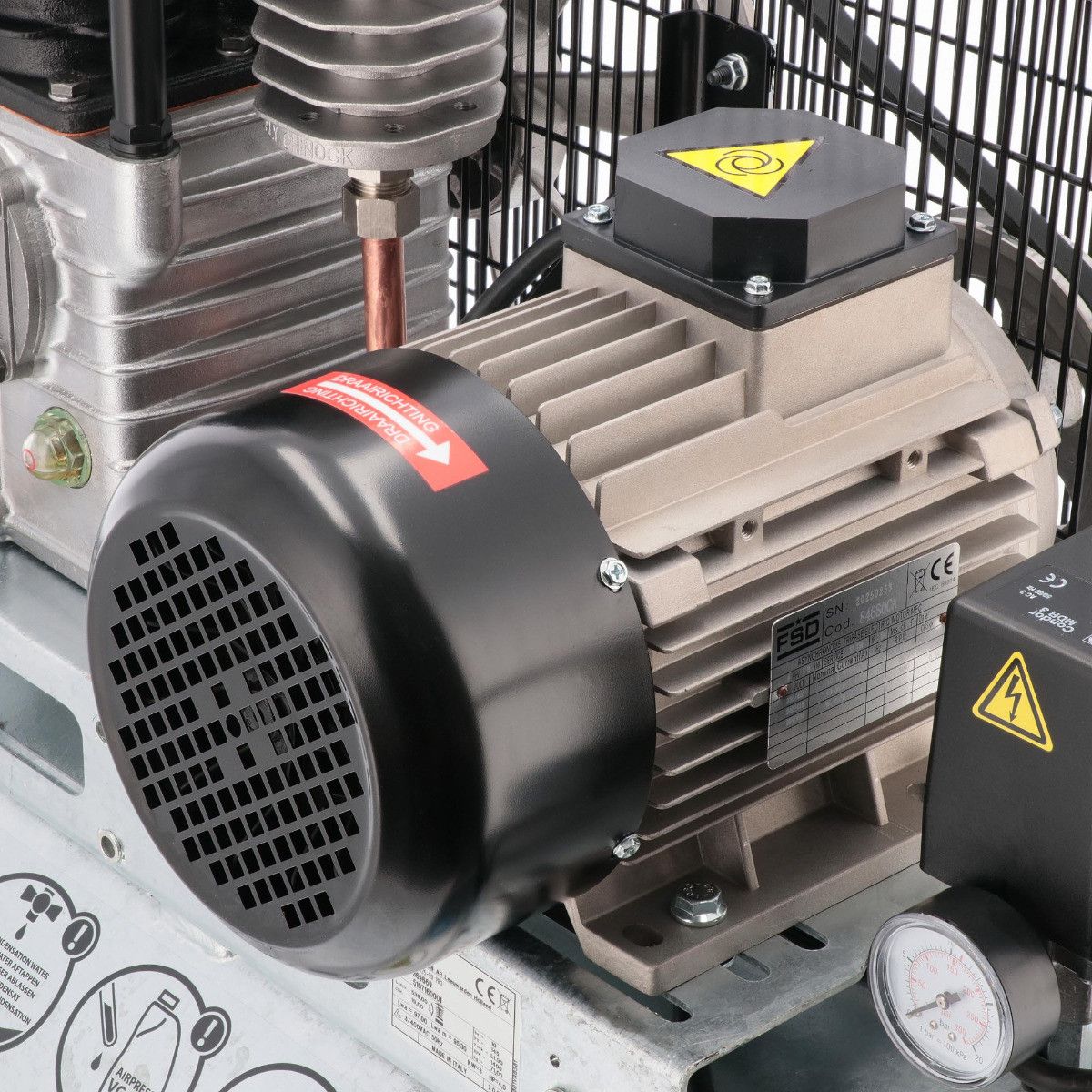 Airpress kompresor dwutłokowy G 625-90 Pro 10 bar 4 KM/3 kW 400V 539 l/min 90 l galwanizowany