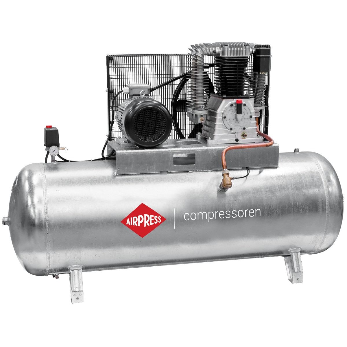Airpress kompresor dwutłokowy G 1500-500 Pro 11 bar 10 KM/7.5 kW 400V 1074 l/min 500 l galwanizowany