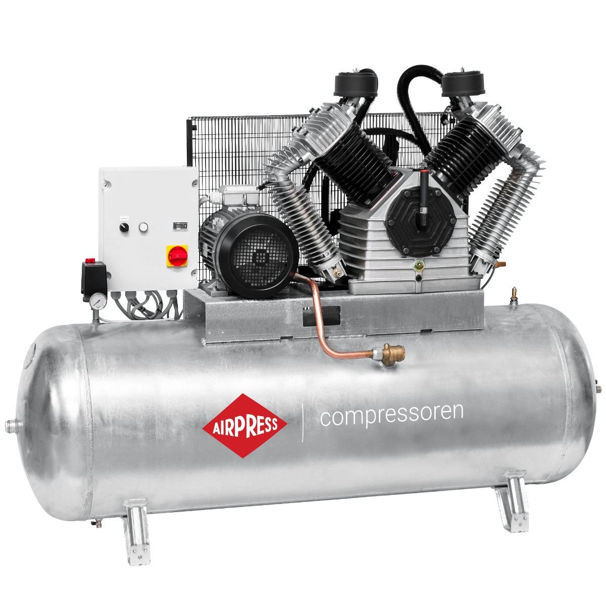 Airpress kompresor G 2500-500 SD Pro 11 bar 20 KM/15 kW 400V 2148 l/min 500 l galwanizowany - połączenie gwiazda-trójkąt