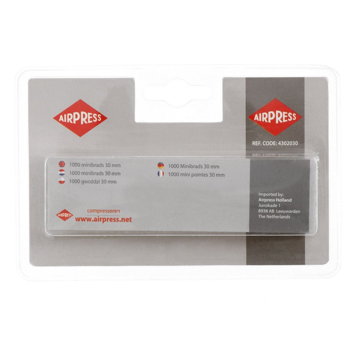 Gwoździe do gwoździarki Airpress w blistrze, 30 mm, 1000 szt.
