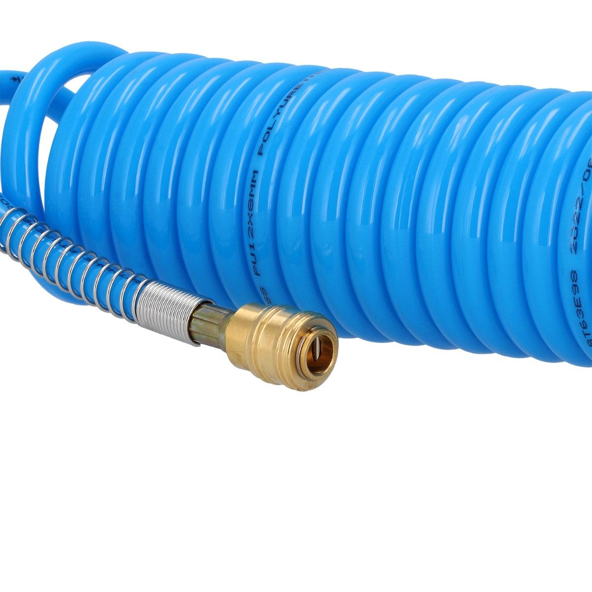 Wąż pneumatyczny spiralny PU uzbrojony 15 m fi 12 x 8 mm
