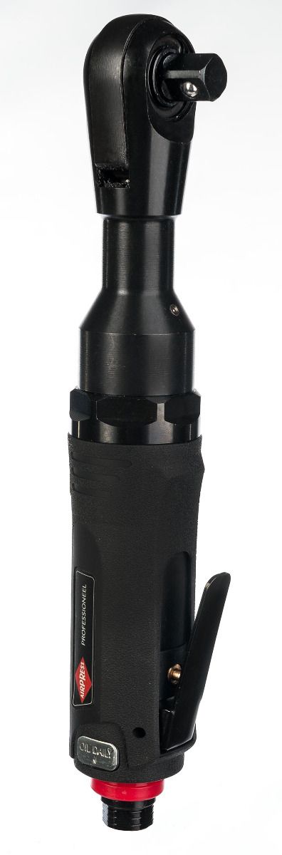 Pneumatyczna grzechotka 1/2" Airpress, czarna rączka i trzpień, uchwyt na klucz