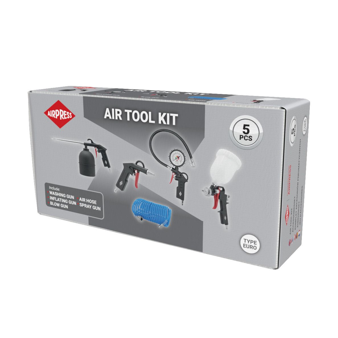 Pudełko zestawu 5w1 Air Tool Kit z akcesoriami pneumatycznymi