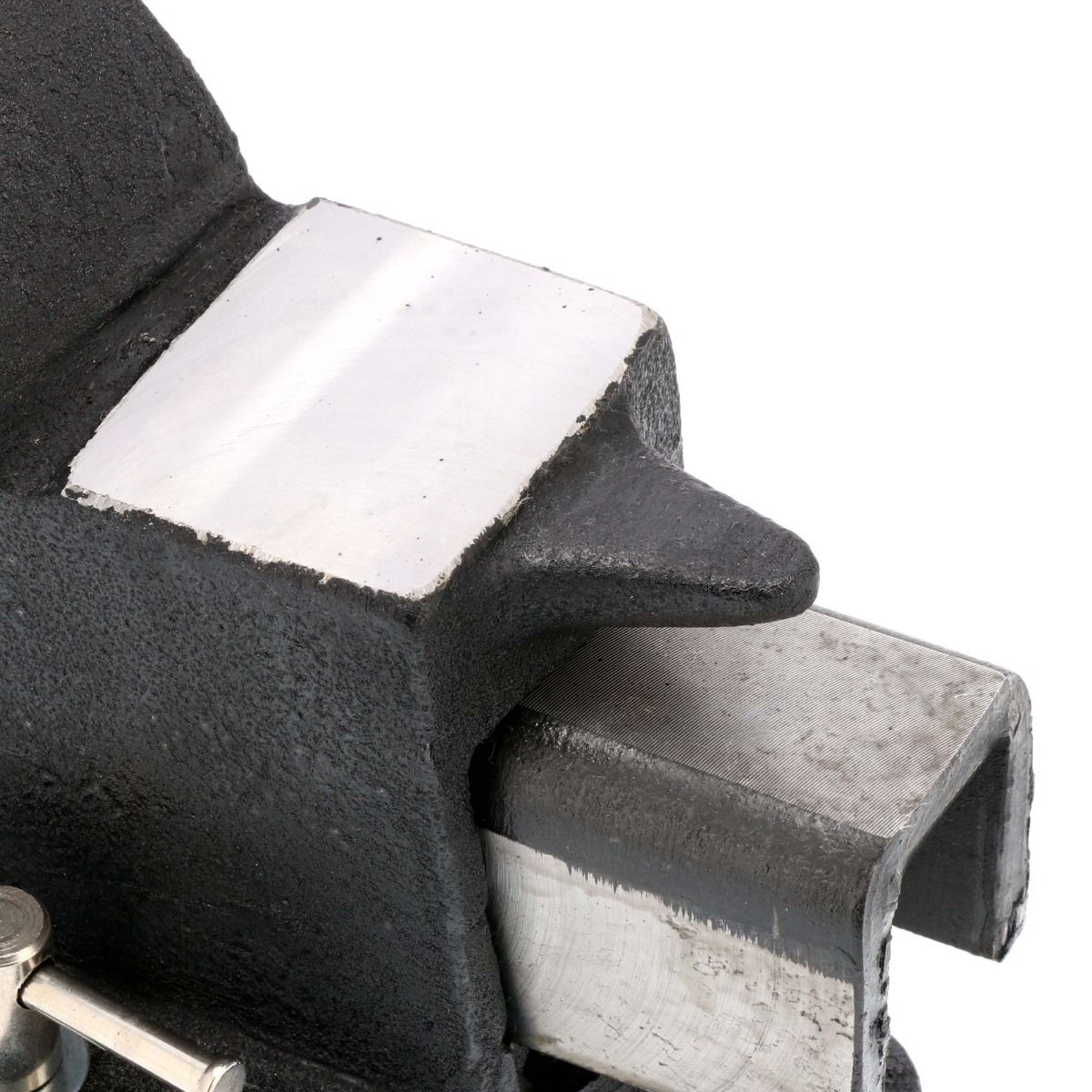 Imadło ślusarskie Airpress z kowadłem: szczęka z płytką roboczą i element kowadła