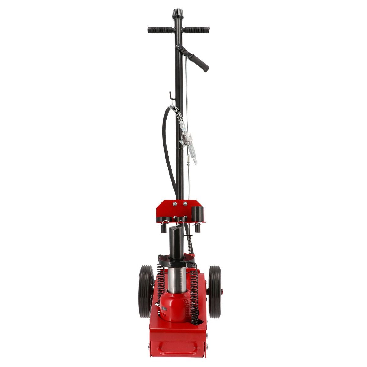 Podnośnik pneumatyczno-hydrauliczny z czerwonym mechanizmem i podwójnymi sprężynami