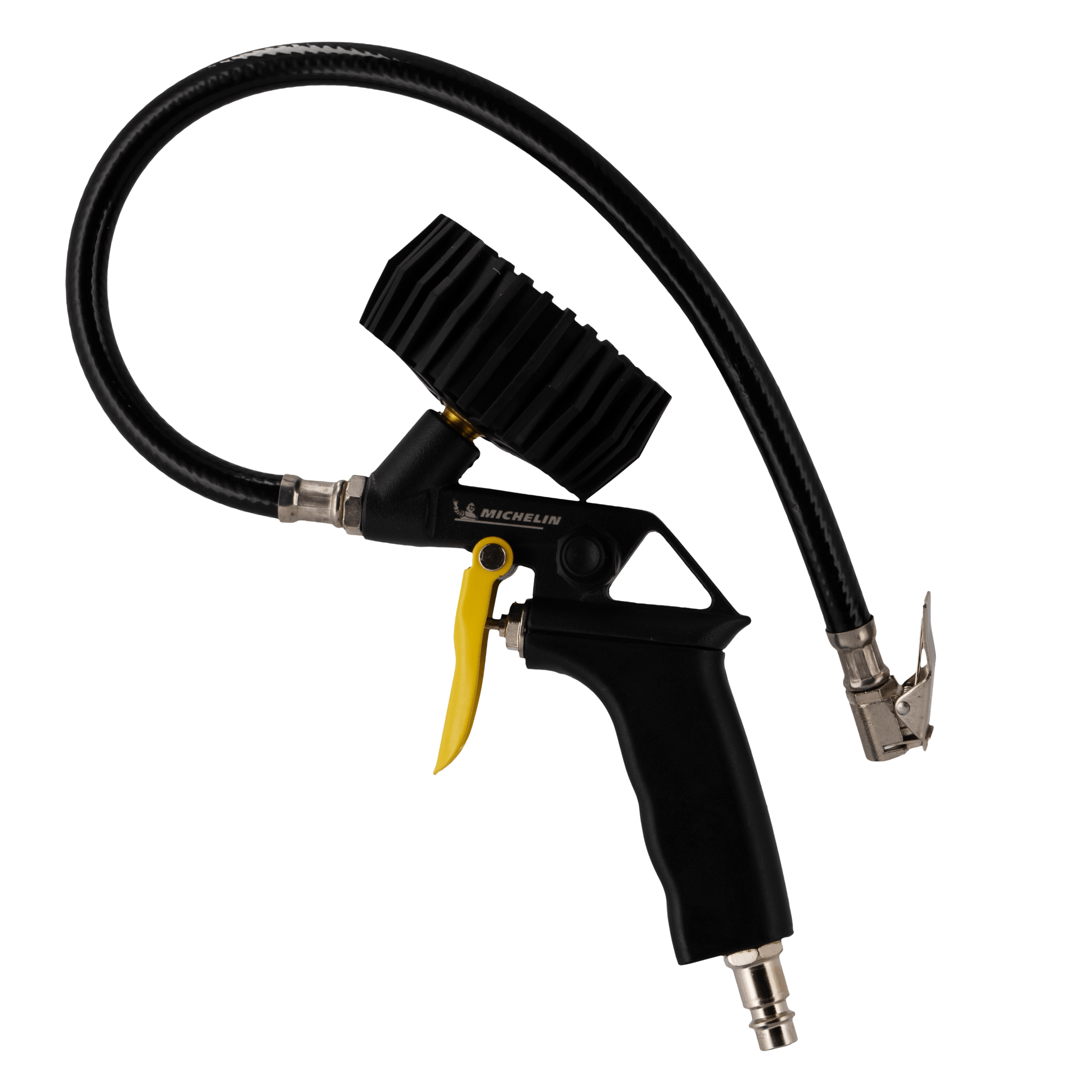 Pistolet pneumatyczny Michelin z manometrem i długim czarnym wężem
