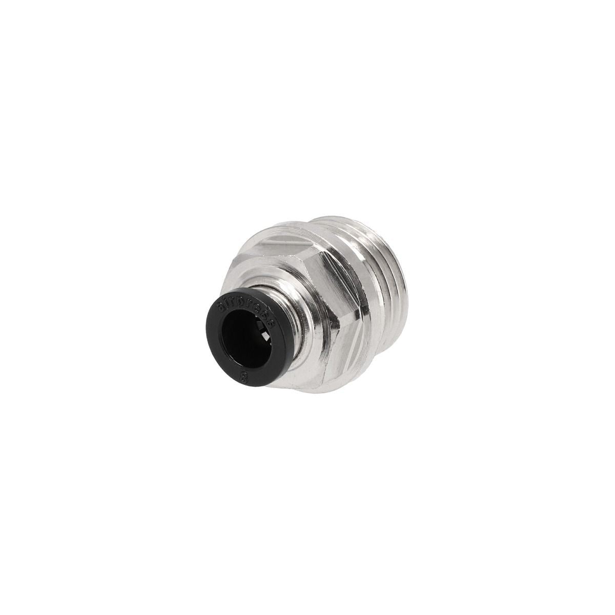 Złączka pneumatyczna wtykowa prosta 8 mm, czarny wkład i gwint zewnętrzny 1/2"
