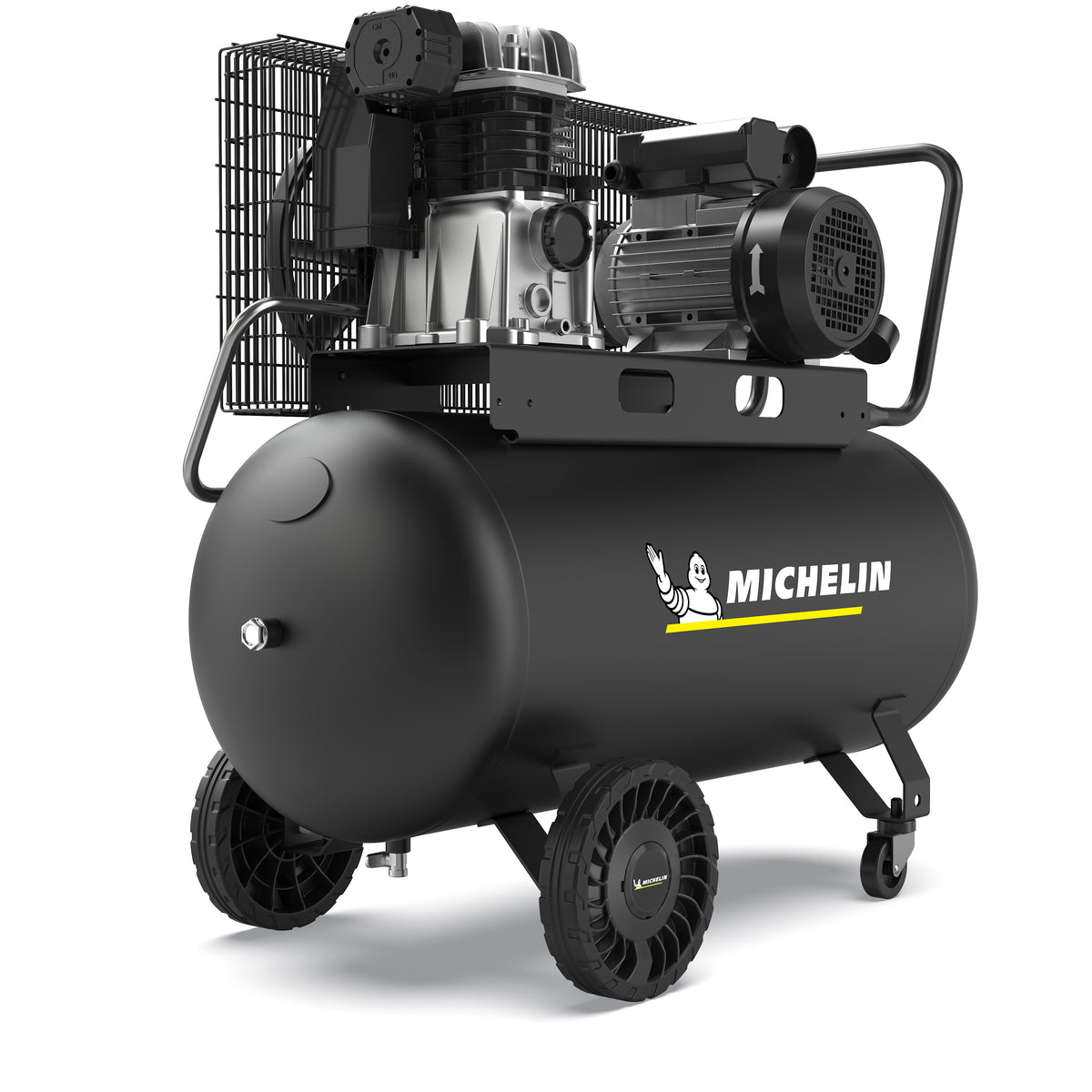 Kompresor dwutłokowy Michelin Classic PRO z zabudową silnika i czarnym zbiornikiem