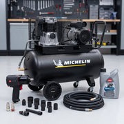 MICHELIN Kompresor Warsztatowy 100L + Zestaw do wulkanizacji kół