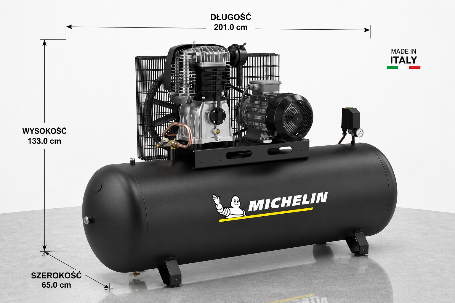 Kompresor dwutłokowy MICHELIN MX CLASSIC PRO 500F-7,5T 10 Bar 7.5 KM/5.5 kW 860 l/min 500 l