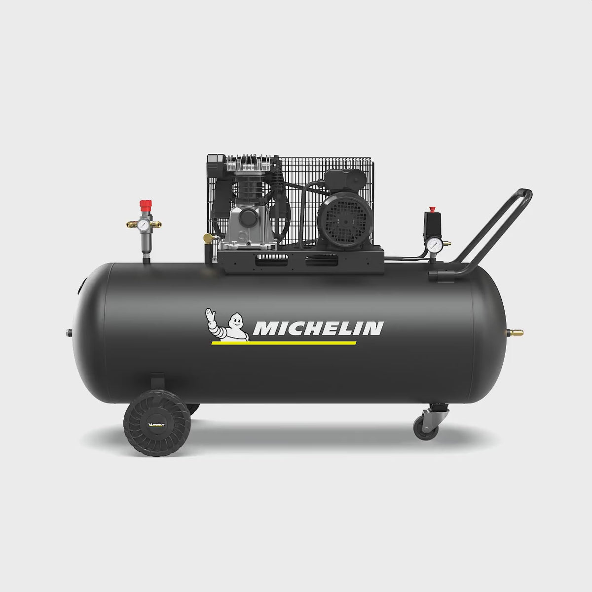 Wczytaj wideo: Kompresor dwutłokowy MICHELIN MX CLASSIC PRO 200-3T 10 Bar 3.0 KM/2.2 kW 365  l/min 200 l
