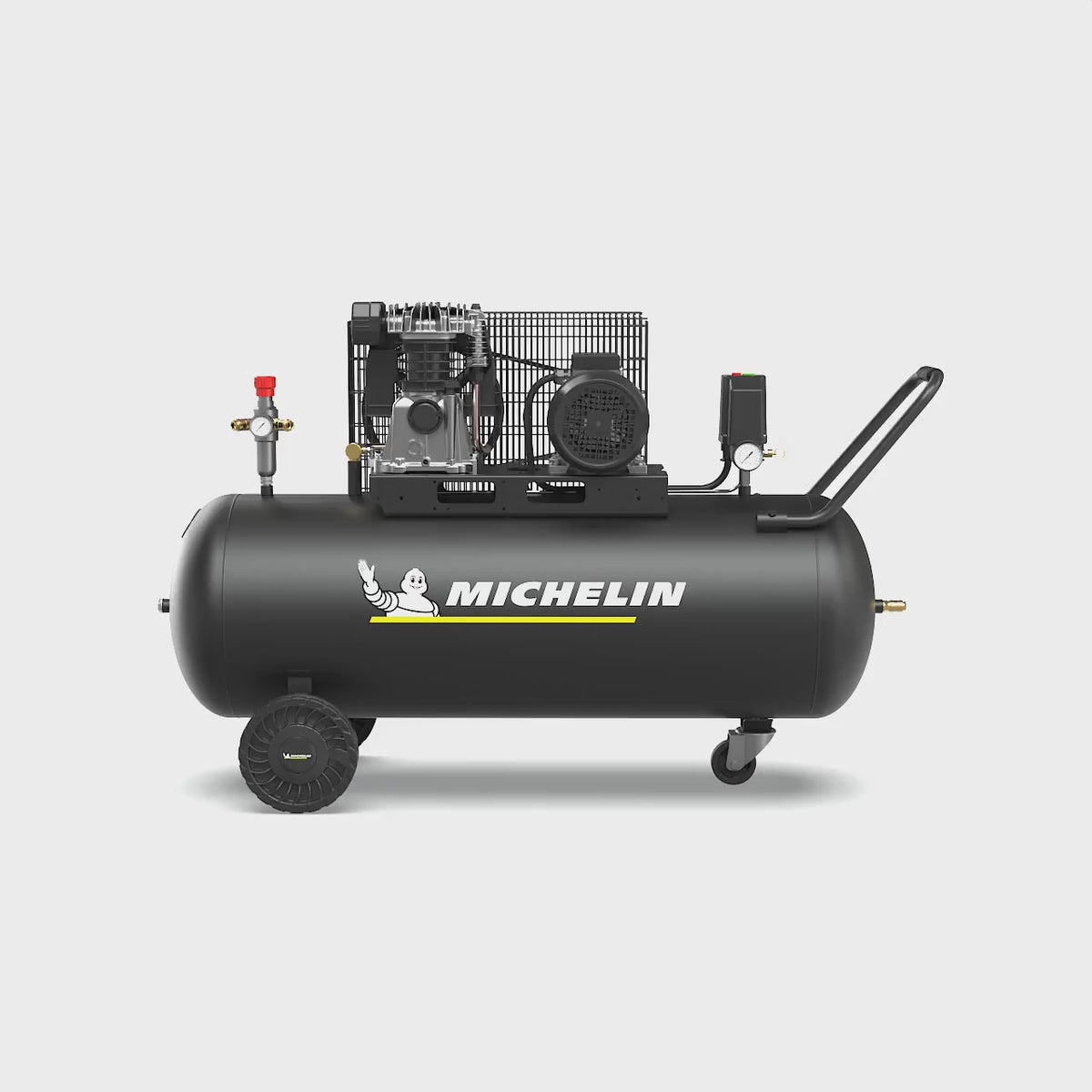 Wczytaj wideo: Kompresor dwutłokowy Michelin Classic PRO 150-3M 10 Bar 3 KM/2.2 kW 365 l/min 150 l